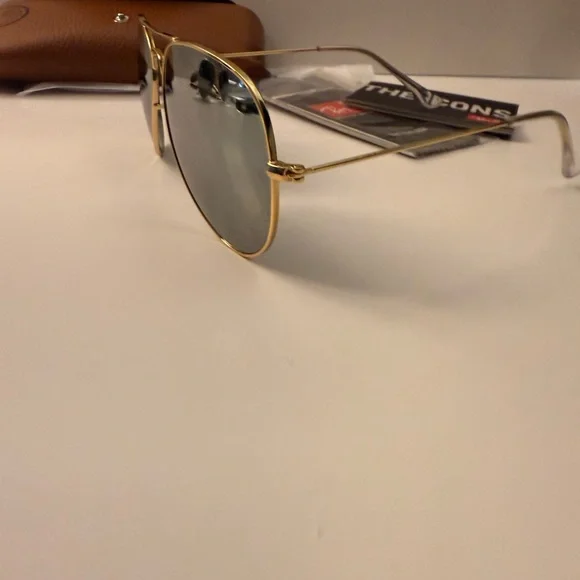 Ray-Ban Aviator Sunglasses RB3026 58-14mm Gold/Silver Mirror Lens 001/30 Unisex - Picture 4 of 17